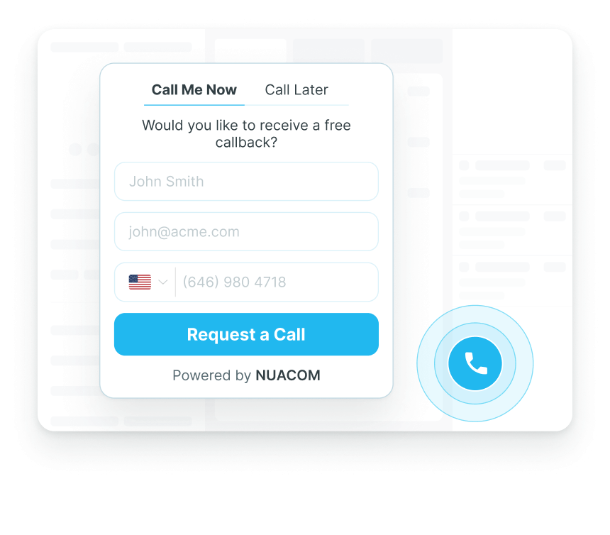 Instant Callback Widget | NUACOM Cloud Business Phone System